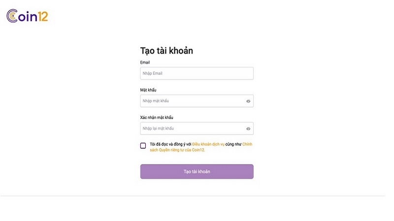 Thực hiện các giao dịch rút qua Coin12 một cách nhanh chóng
